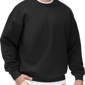 Men's Soft Fleece Crewneck Sweatshirt with a Loose Casual Silhouette