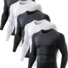 5 or 4 Pack Men Compression Shirts Long Sleeve UPF SPF Rash Guard Workout Base Layer Undershirt Gear