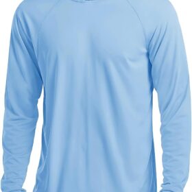 Men Hooded UPF 50+ Sun Protection T Shirts Long Sleeve Athletic Fishing Shirts Rash Guards