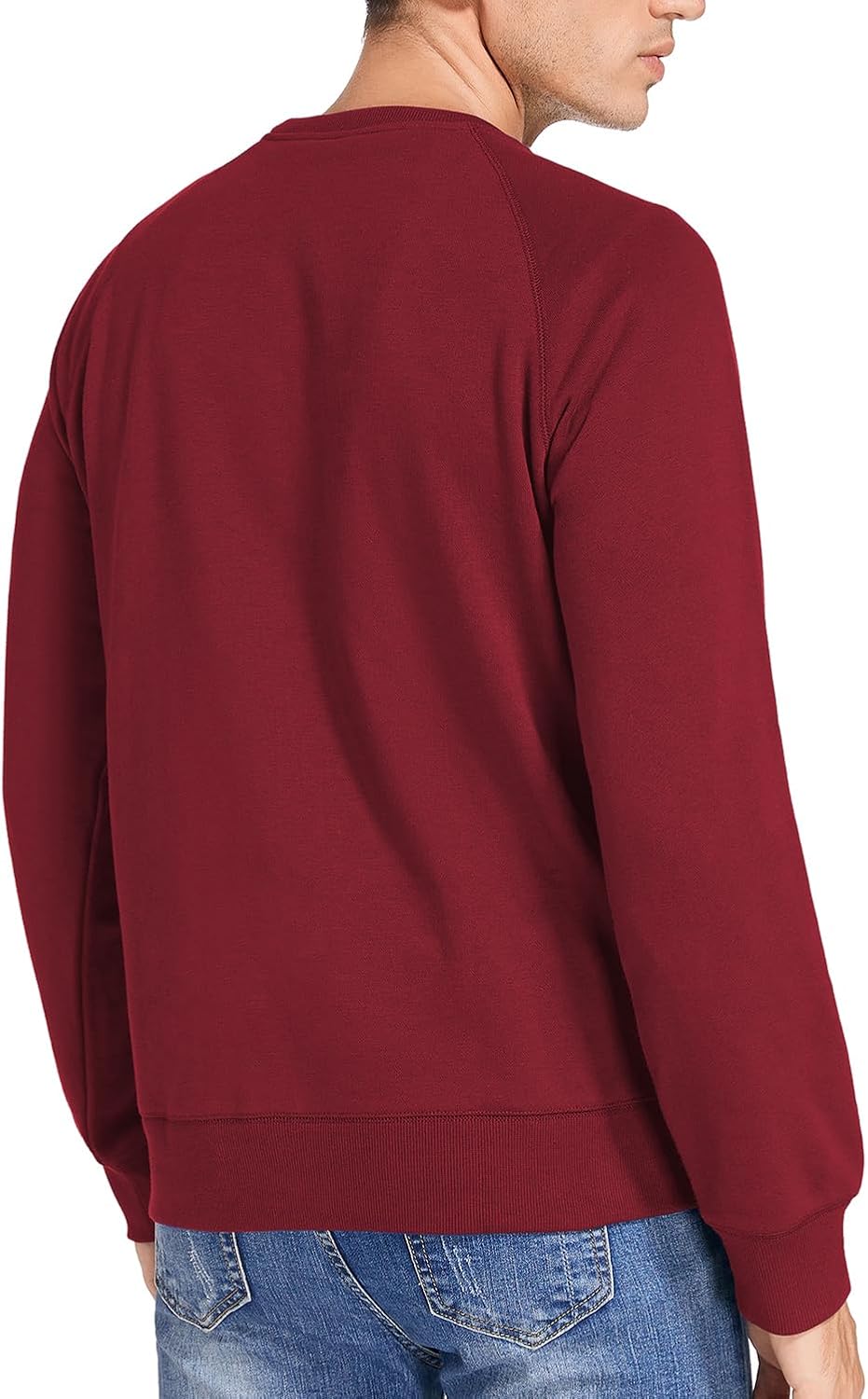 Men's Casual Cotton-Blend French Terry Crewneck Pullover - Image 2