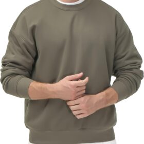 Men's Thick Fleece Crewneck Pullover with a Relaxed Casual Fit
