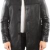Men's Lambskin Leather Jacket with a Four-Button Front Closure