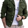 Men's Regular-Fit Denim Jacket with a Button-Front Trucker Style