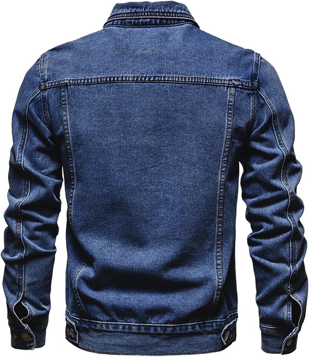 Men's Cotton-Blend Denim Jacket with Multiple Utility Pockets - Image 2