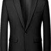 Men's Slim-Fit Blazer Jacket with a Single-Button Design