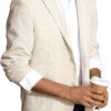 Men's Lightweight Linen-Blend Jacket with a Tailored Blazer Design