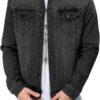 Men's Classic Button-Front Denim Jacket with a Rugged Casual Look