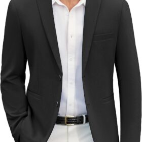 Men's Lightweight Knit Blazer with a Two-Button Closure
