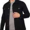 Men's Vintage-Inspired Denim Trucker Jacket with a Button Closure