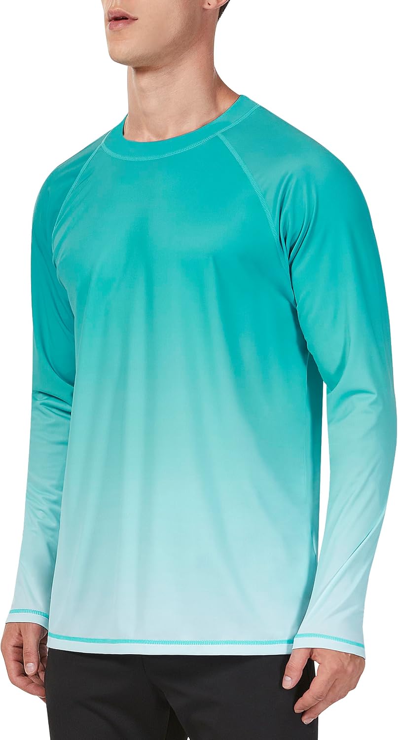 Men Swim Shirts UPF 50+ Rash Guard Long Sleeve Sun UV Protection Beach Shirts Quick Dry Fishing T-Shirt - Image 2