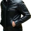 Men's Vintage-Inspired Lambskin Leather Biker Jacket with Classic Styling