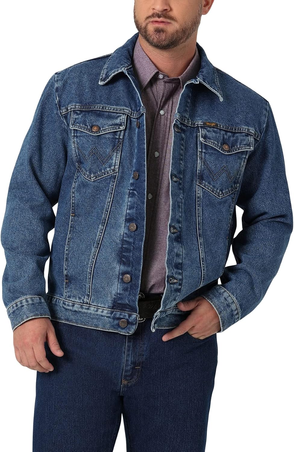 Men's Western-Inspired Unlined Denim Jacket with Classic Styling