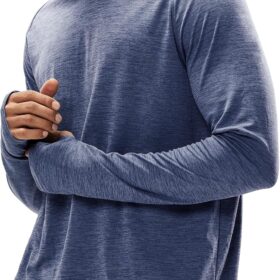 Men UPF 50+ Sun Protection Hoodie Long Sleeve SPF Fishing Hiking Running Thumbhole Shirts Hooded Quick Dry Lightweight