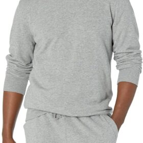 Men's Lightweight Long-Sleeve French Terry Crewneck Pullover