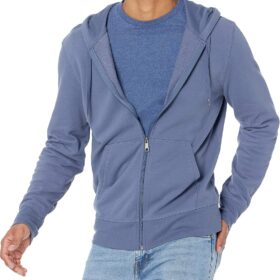Men's Lightweight French Terry Hoodie with a Full-Zip Closure
